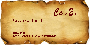 Csajka Emil névjegykártya