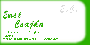 emil csajka business card